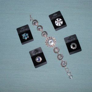 Lot of 18mm Snap Jewelry Swirl Bracelet 4 Snaps